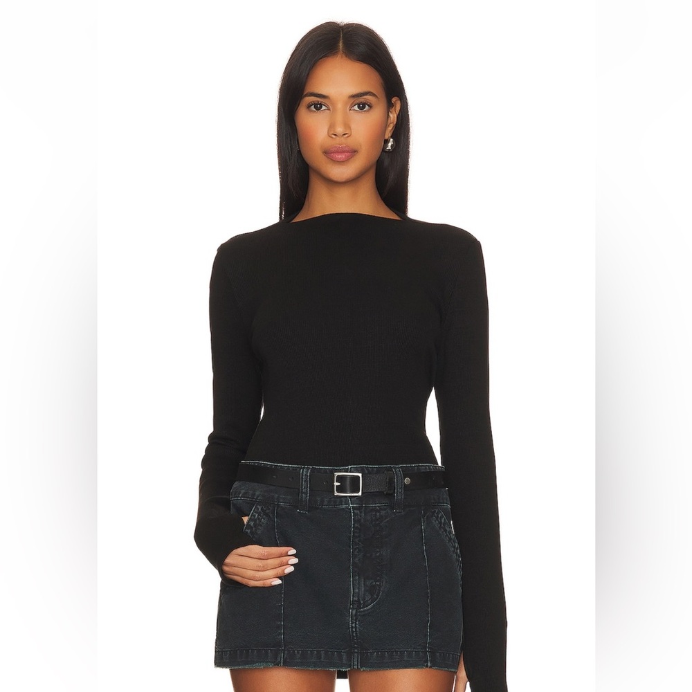 X Revolve Mock Neck Top With Thumbholes